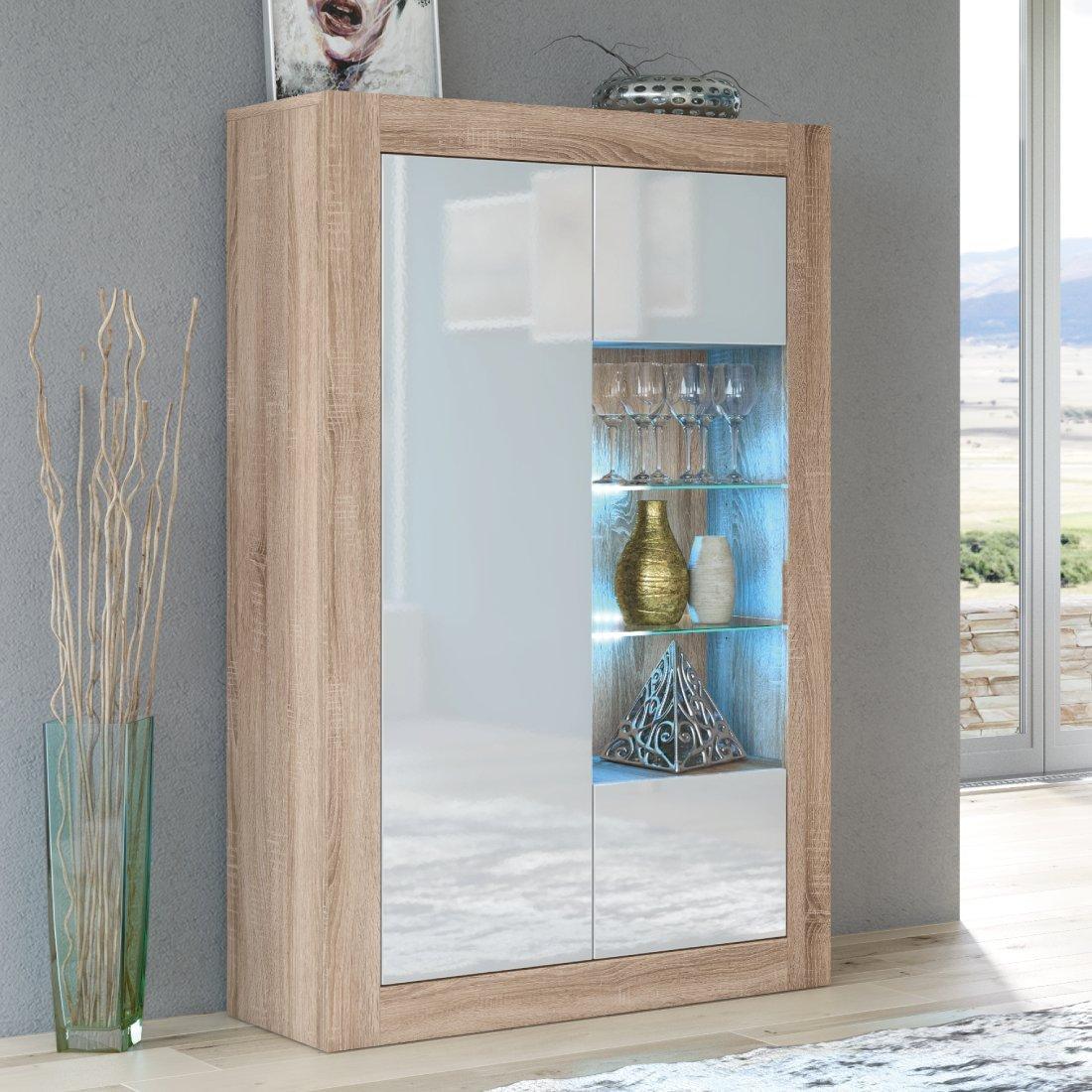 Display Cabinet 140cm Sideboard Modern Display Cabinet Cupboard TV Stand